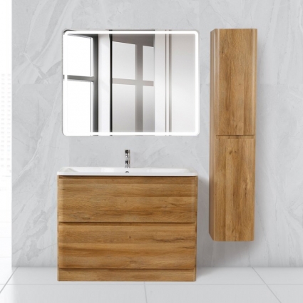 Мебель для ванной BelBagno Albano 100 напольная, rovere rustico, с ящиками, с доводчиками