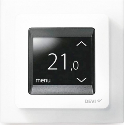 Терморегулятор Devi Touch polar white белый от +5 до +45 °C,  в современном стиле