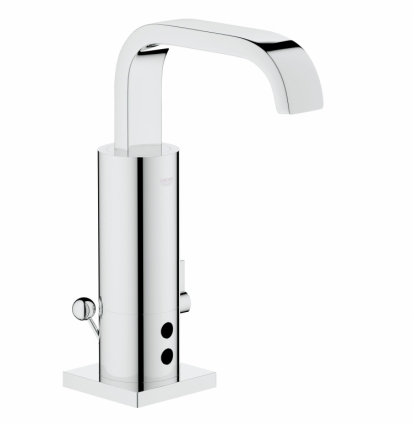 Смеситель для раковины GROHE Allure E с донным клапаном, 6 В, сенсорный, хром