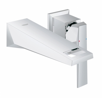 Смеситель для раковины GROHE Allure Brilliant на 2 отверстия, вынос 161 мм, однорычажный, хром