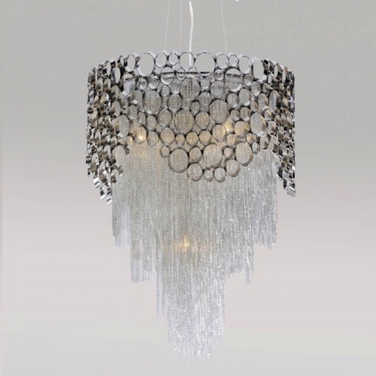 Подвесной светильник Crystal Lux Hauberk Sp-PL6 D45 в стиле модерн, цвет матовый никель