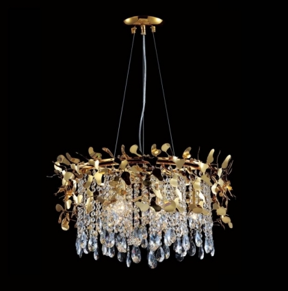 Подвесная люстра Crystal Lux Romeo SP6 Gold D600 в стиле арт-деко, цвет золотой