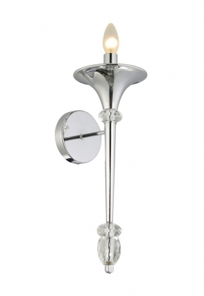 Бра Crystal Lux Miracle AP1 Chrome в стиле арт-деко, цвет хром, мощность 60 Вт