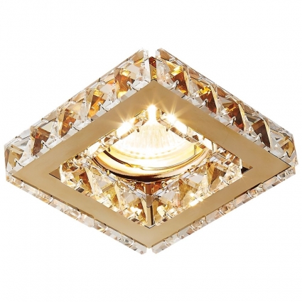 Встраиваемый светильник Ambrella light Crystal K110 CL/G в стиле модерн, цвет золотой