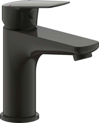 Смеситель Bravat Rhein F1429564BW-9-ENG для раковины, матовый черный, однорычажный, высота излива 9.9 см