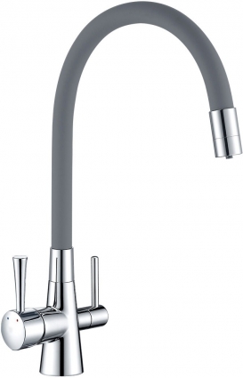 Смеситель Lemark Comfort LM3075C-Gray для кухонной мойки однорычажный, высота излива 22.8 см