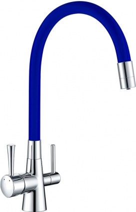 Смеситель Lemark Comfort LM3075C-Blue для кухонной мойки однорычажный, высота излива 22.8 см