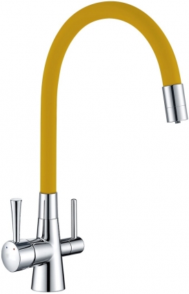 Смеситель Lemark Comfort LM3075C-Yellow для кухонной мойки однорычажный, высота излива 22.8 см