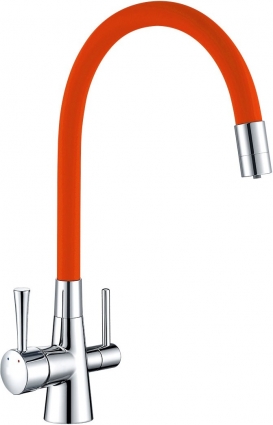 Смеситель Lemark Comfort LM3075C-Orange для кухонной мойки однорычажный, высота излива 22.8 см
