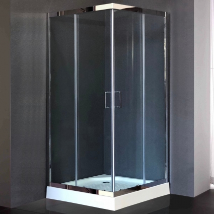 Душевой уголок Royal Bath HPD RB100 HPD-T-CH 100x100 квадратный, двери раздвижные