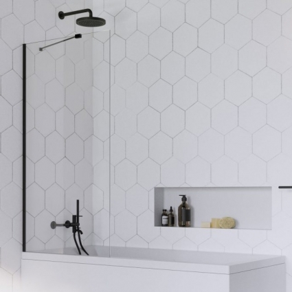 Шторка на ванну Radaway Idea Black PNJ II 90 стекло прозрачное, профиль черный