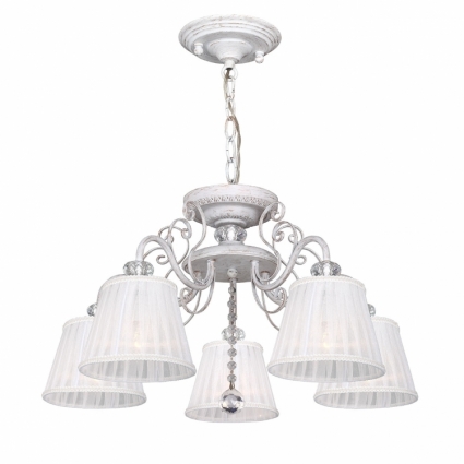 Подвесная люстра Favourite Amanda 2150-5PC в стиле прованс, цвет белый