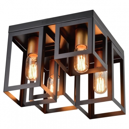 Потолочная люстра Lussole Loft Bullock LSP-8409 в современном стиле, цвет черный