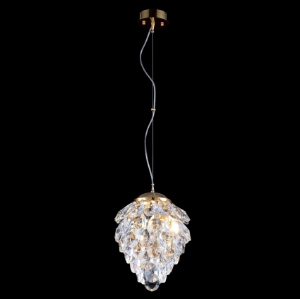 Подвесной светильник Crystal Lux Charme SP2 Gold/Transparent в стиле арт-деко, цвет прозрачный