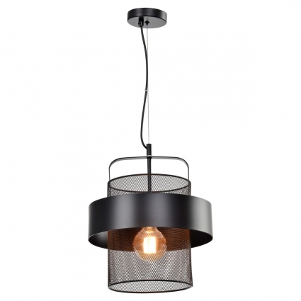 Подвесной светильник Lussole Loft Bullock LSP-8408 в стиле лофт, цвет черный