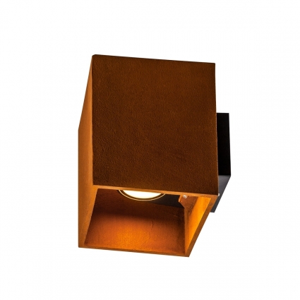 Уличный настенный светодиодный светильник SLV Rusty Square Up/Down WL 1004650 в современном стиле, цвет коричневый