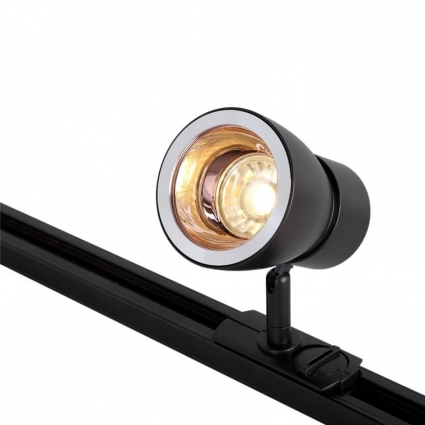 Трековый светильник Crystal Lux CLT 0.31 009 BL-GO в современном стиле, цвет черный