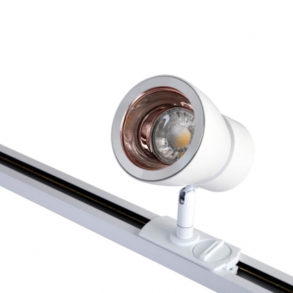 Трековый светильник Crystal Lux CLT 0.31 009 WH-GO в современном стиле, цвет белый