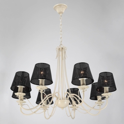 Подвесная люстра Lucia Tucci Bristol 890.8 Ivory в стиле арт-деко, цвет черный