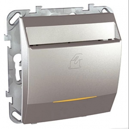 Выключатель карточный Schneider Electric Unica 10A MGU5.283.30ZD в современном стиле, цвет серебро