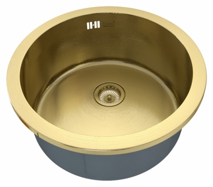 Мойка кухонная Zorg Inox Pvd SZR-500-BRONZE брашированная, круглая, 47.2x47.2 см