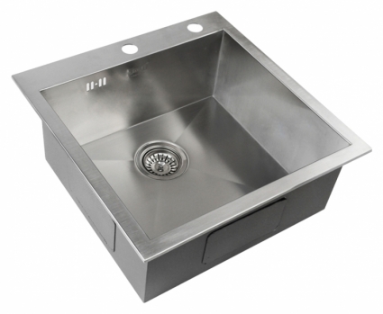 Мойка кухонная Zorg Inox X X-5151 брашированная, квадратная, 51x51 см