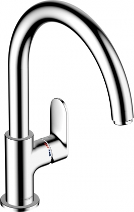 Смеситель Hansgrohe Vernis Blend M35 71870000 для кухонной мойки, хром, однорычажный, высота излива 20.9 см