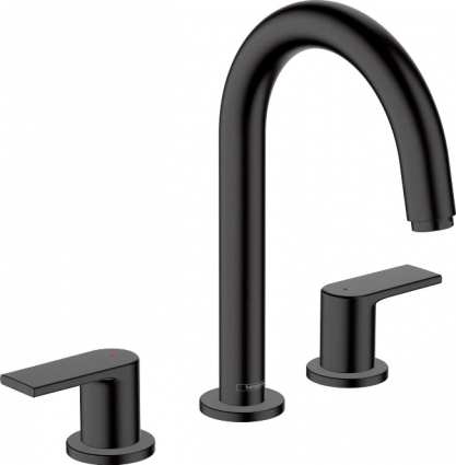 Смеситель Hansgrohe Vernis Shape 71563670 для раковины, черный, двухвентильный, высота излива 15.1 см