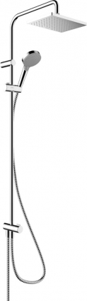 Душевая стойка Hansgrohe Vernis Shape 26289000 Showerpipe 230 1jet Reno EcoSmart хром цвет черный, штанга 116.7 см