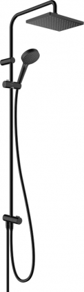 Душевая стойка Hansgrohe Vernis Shape 26282670 Showerpipe 230 1jet Reno черный штанга 116.7 см, шланг пластиковый 160 см