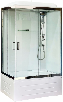 Душевая кабина Royal Bath BP RB8100BP5-WT-CH-R прямоугольная, поддон глубокий