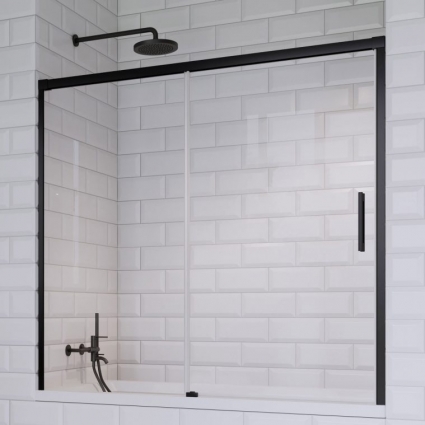 Шторка на ванну Radaway Idea Black PN DWJ 170 L раздвижная, стекло прозрачное
