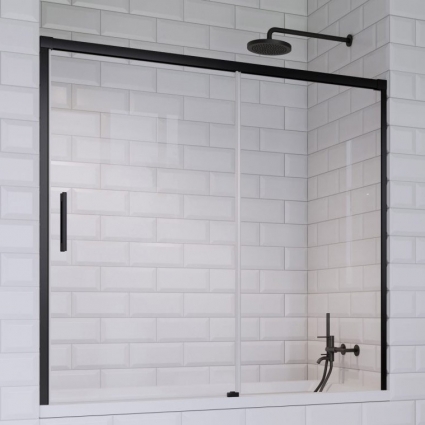 Шторка на ванну Radaway Idea Black PN DWJ 180 R раздвижная, стекло прозрачное