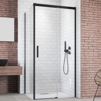 Душевой уголок Radaway Idea Black KDJ 120x110 R двери раздвижные, стекло прозрачное