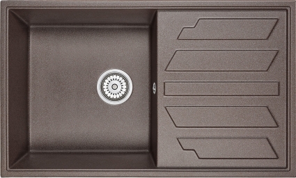 Мойка кухонная Granula GR-8601 эспрессо матовая, прямоугольная, с крылом, 86x50 см