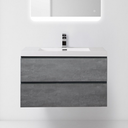 Тумба с раковиной BelBagno Luce 90 stucco cemento, подвесная, с ящиками