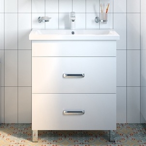 Тумба для комплекта IDDIS New Custo 70, напольная, белая, с ящиками, с доводчиками