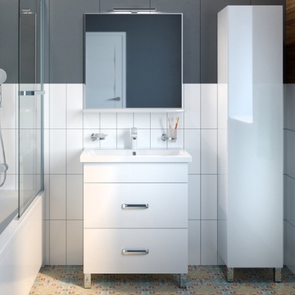 Мебель для ванной IDDIS New Custo 70, напольная, белая, с ящиками, с доводчиками