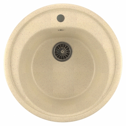 Мойка кухонная Mixline ML-GM11 бежевый матовая, круглая, 50.5x50.5 см