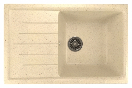 Мойка кухонная Mixline ML-GM19 бежевый матовая, прямоугольная, с крылом, 75x49.5 см