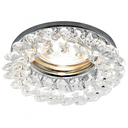 Встраиваемый светильник Ambrella light Crystal K206 CL/CH в стиле модерн, цвет хром
