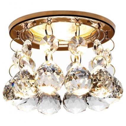 Встраиваемый светильник Ambrella light Crystal K2051 CL/G в классическом стиле, цвет золотой