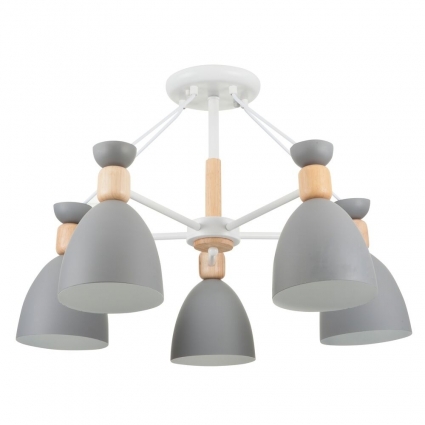 Потолочная люстра Freya Delia FR5033CL-05W в современном стиле, цвет серый