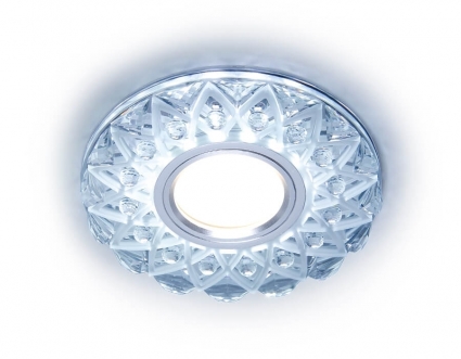 Встраиваемый светильник Ambrella light Crystal S375 цвет хром, мощность 13 Вт