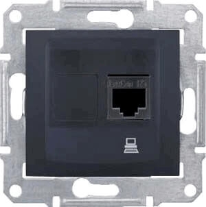 Розетка компьютерная RJ45 Schneider Electric Sedna STP SDN4900170 в современном стиле, цвет черный