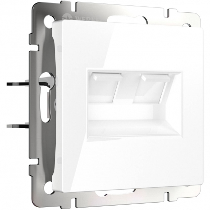 Розетка двойная Ethernet RJ-45 Werkel белый W1181101 4690389155376 цвет белый