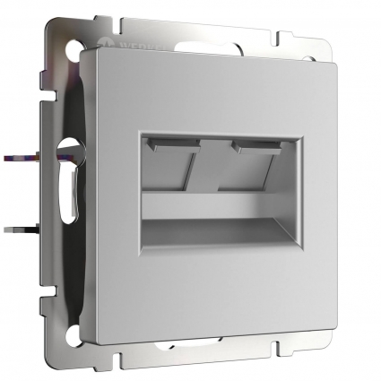 Розетка двойная Ethernet RJ-45 Werkel серебряный W1181106 4690389156489 цвет серебро