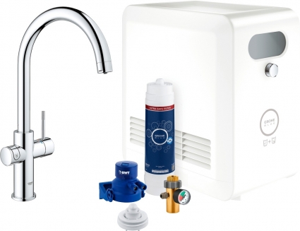 Смеситель Grohe Blue Professional 31607002 для кухонной мойки, хром, однорычажный, высота излива 28.5 см