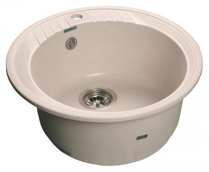 Мойка кухонная GranFest Rondo GF-R520 белый круглая, 52x52 см