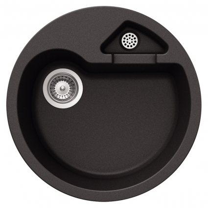 Мойка кухонная Schock Classic 50 (R-100) оникс матовая, круглая, 51x51 см